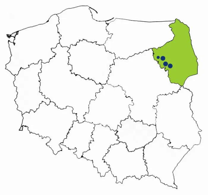Mapa placówek w województwie podlaskim WOPiTU